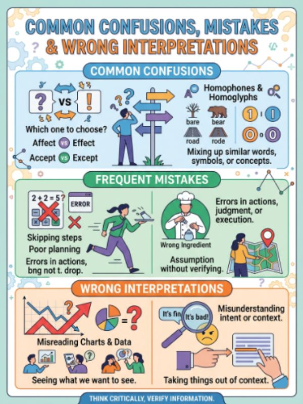 Common Confusions, Mistakes & Wrong Interpretations