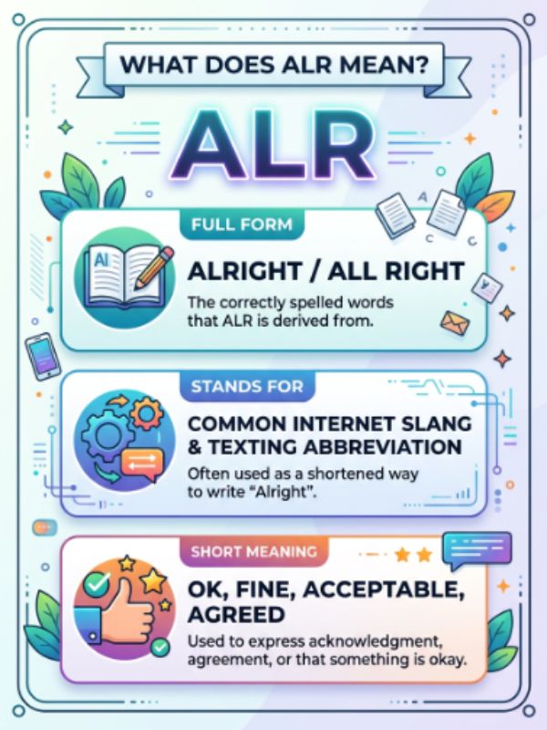 Full Form, Stands For & Short Meaning of Alr