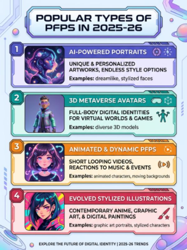 Popular Types of PFPs in 2025-26