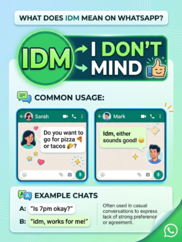 What does idm mean on whatsapp