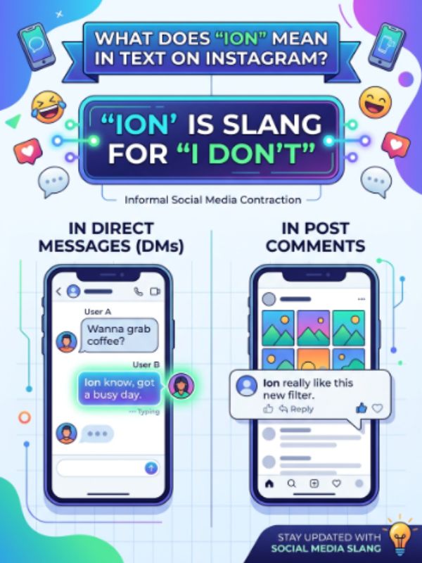What does ion mean in text on instagram