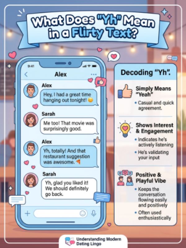 Yh meaning in text from a guy flirting