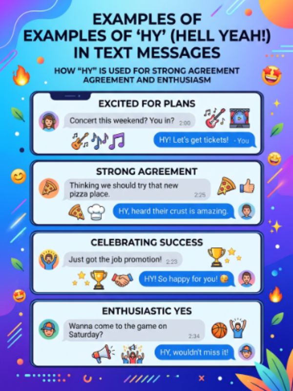 Examples of HY Used in Text Conversations