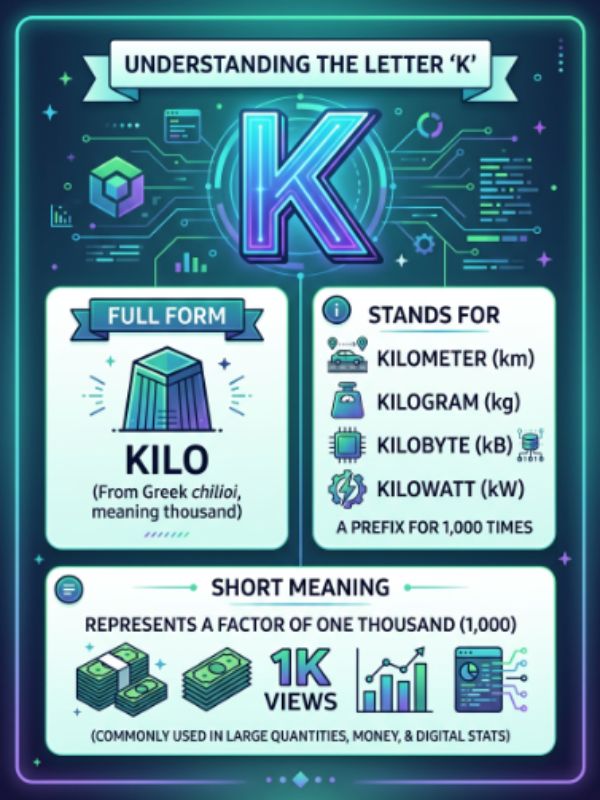 Full Form, Stands For & Short Meaning of K