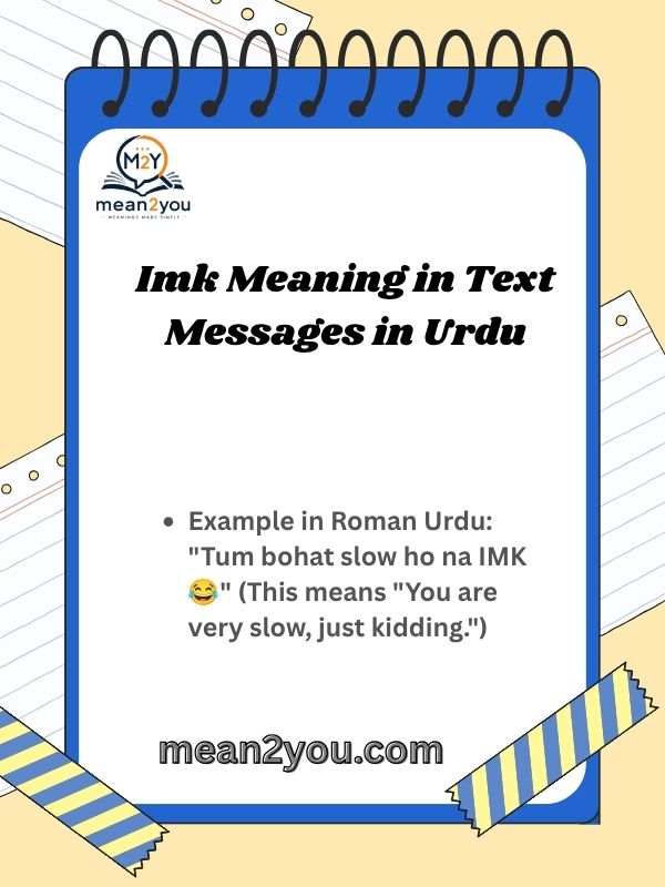 Imk Meaning in Text Messages in Urdu