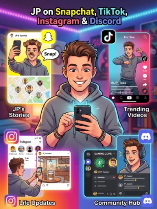 JP on Snapchat, TikTok, Instagram & Discord