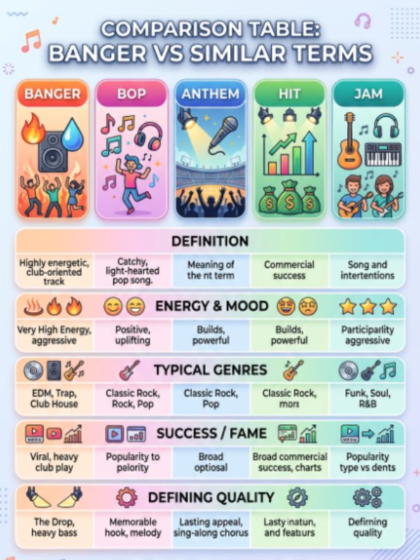 Comparison Table: Banger vs Similar Terms
