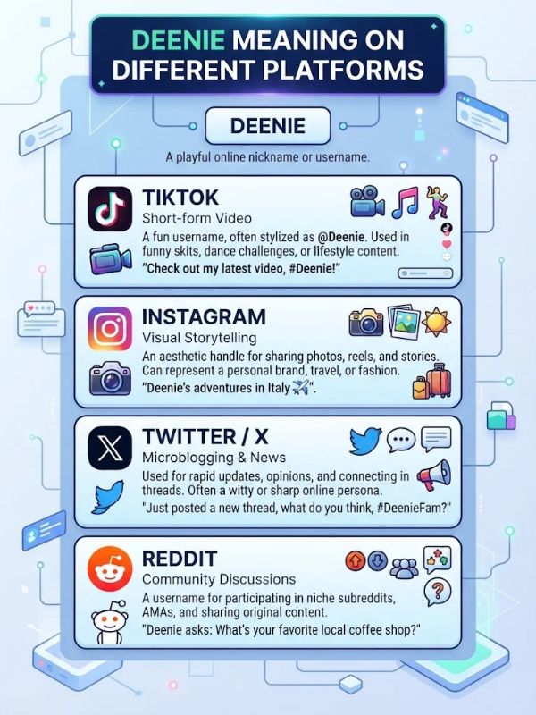 Deenie Meaning on Different Platforms