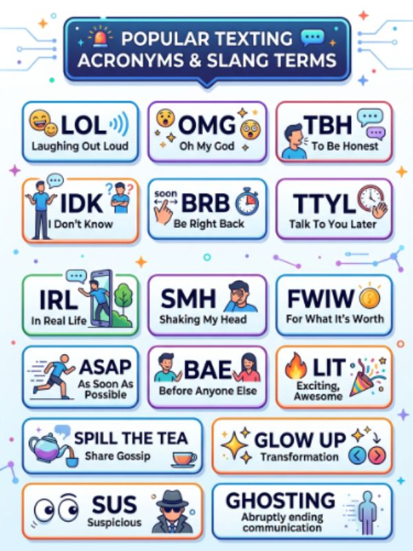 Popular Texting Acronyms and Slang Terms