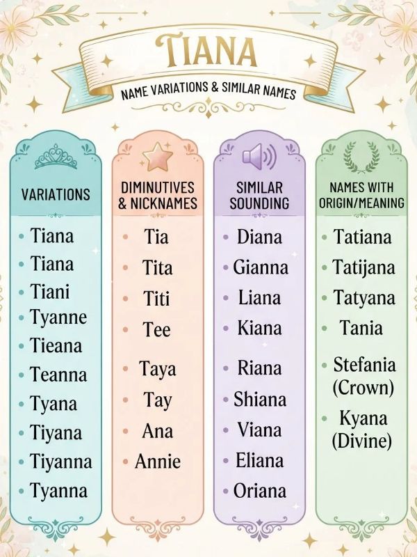 Tiana Name Variations and Similar Names