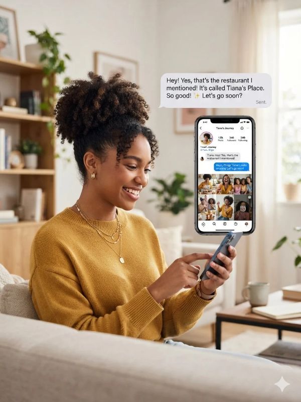 Tiana on Social Media and in Text
