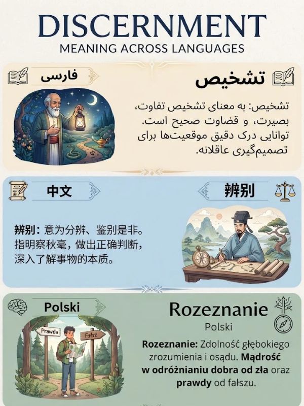 Discernment Meaning in Farsi, Chinese, and Polish