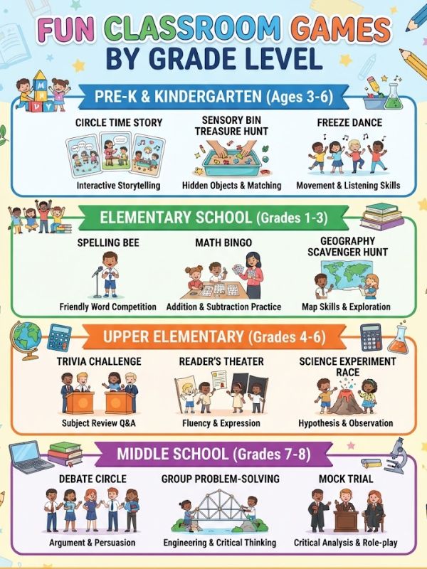 Fun Classroom Games by Grade Level