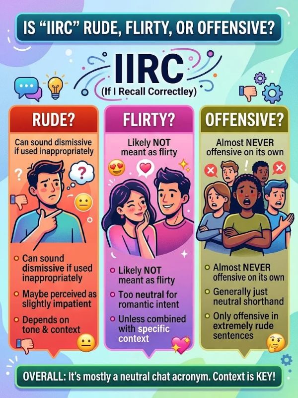 Is "iirc" Rude, Flirty, or Offensive?