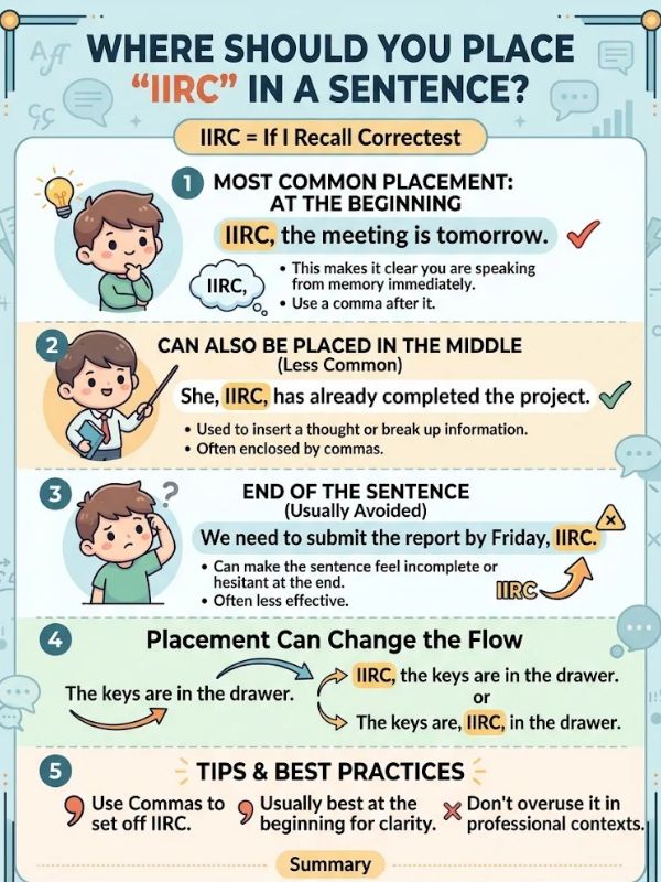 Where Should You Place "IIRC" in a Sentence?